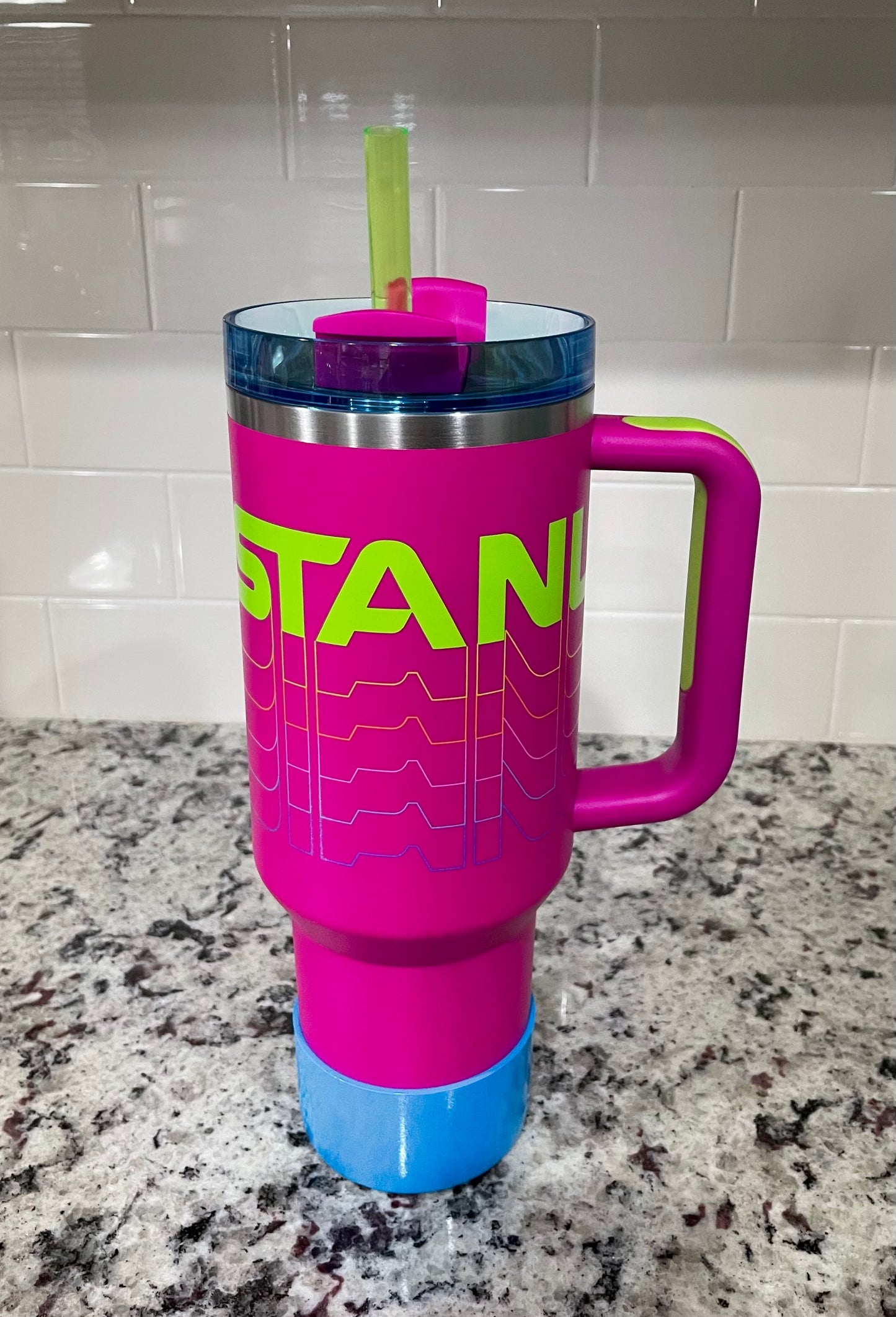 Neon Blue Glossy Tumbler Boot
