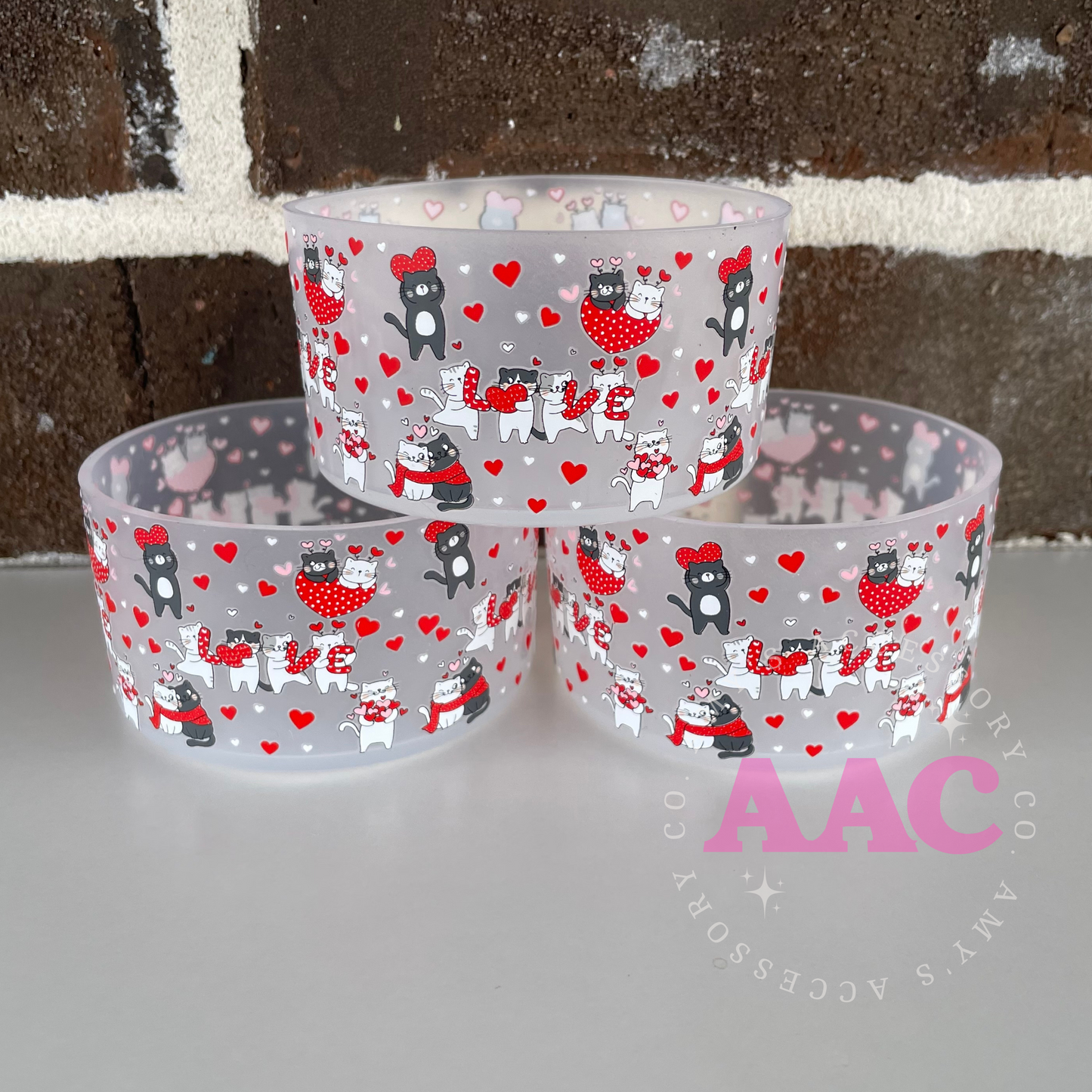 Purrfect Valentines Tumbler Boot - Semi Clear