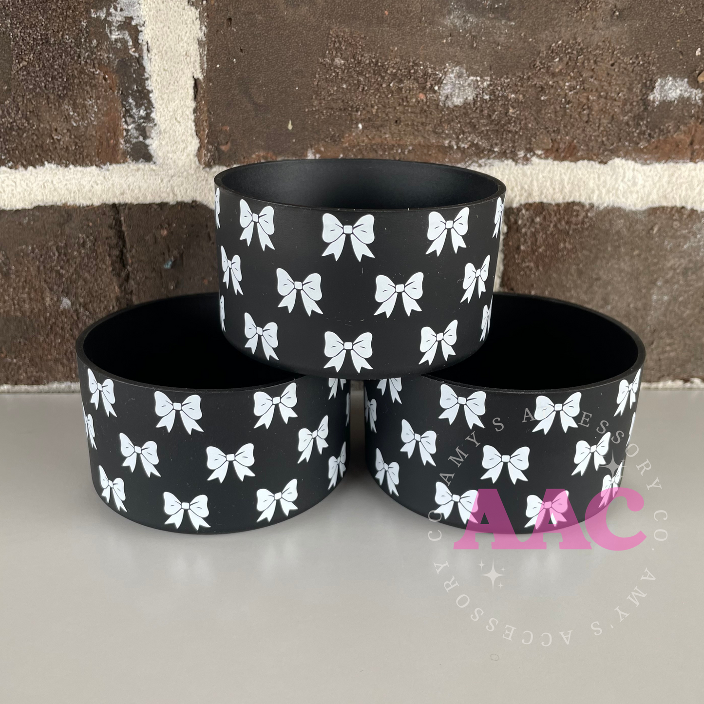 White Coquette Bows Tumbler Boot - Black