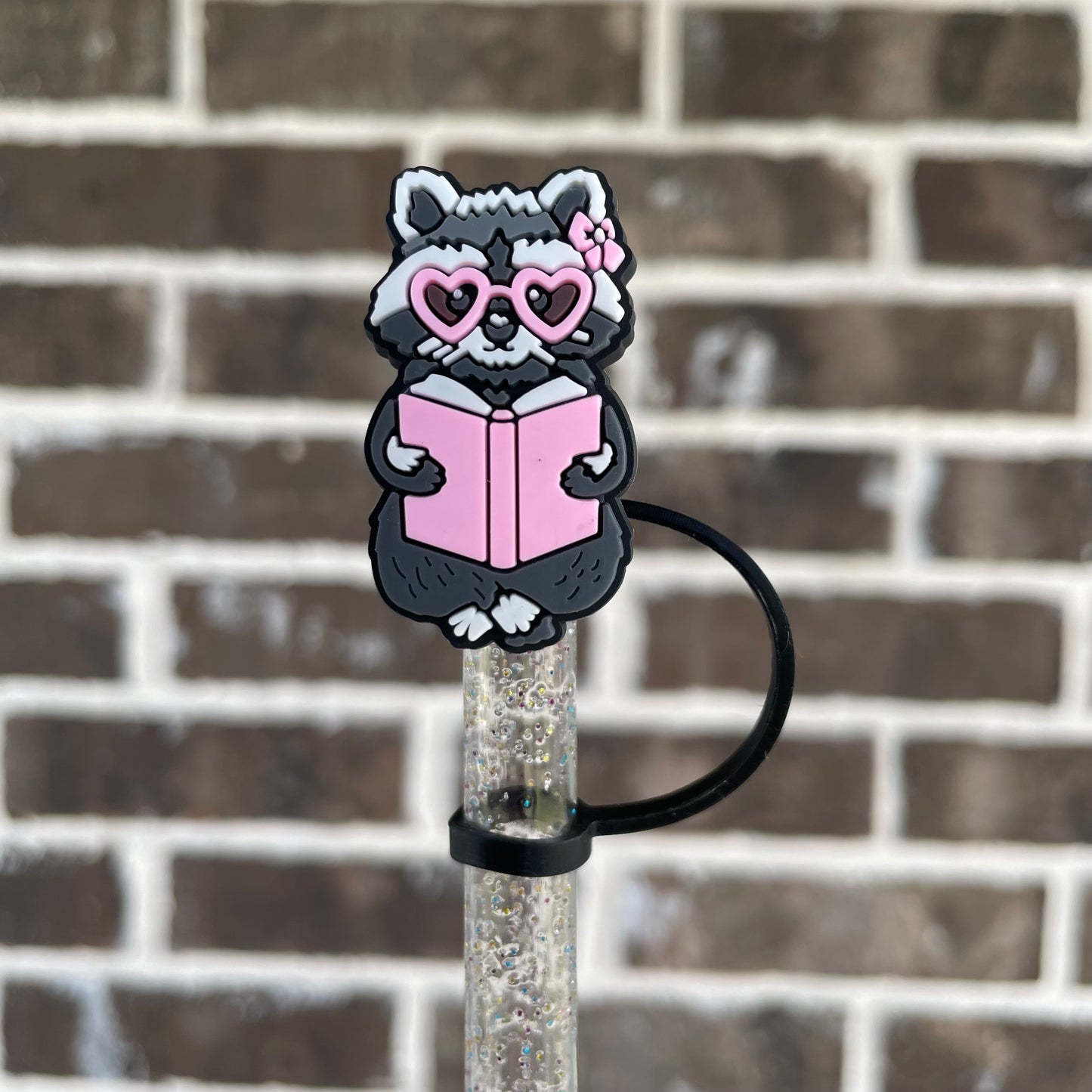 Reading raccoon Straw Topper