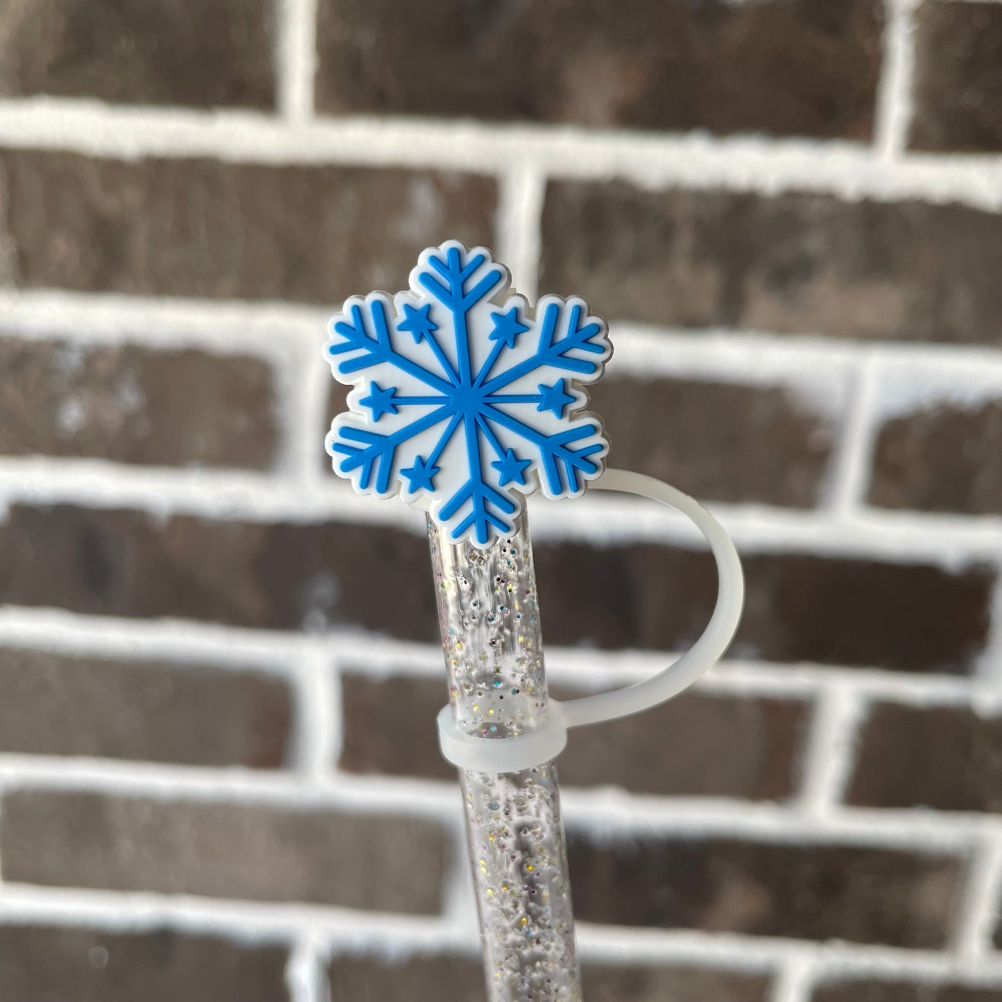 Blue Snowflake Straw Topper