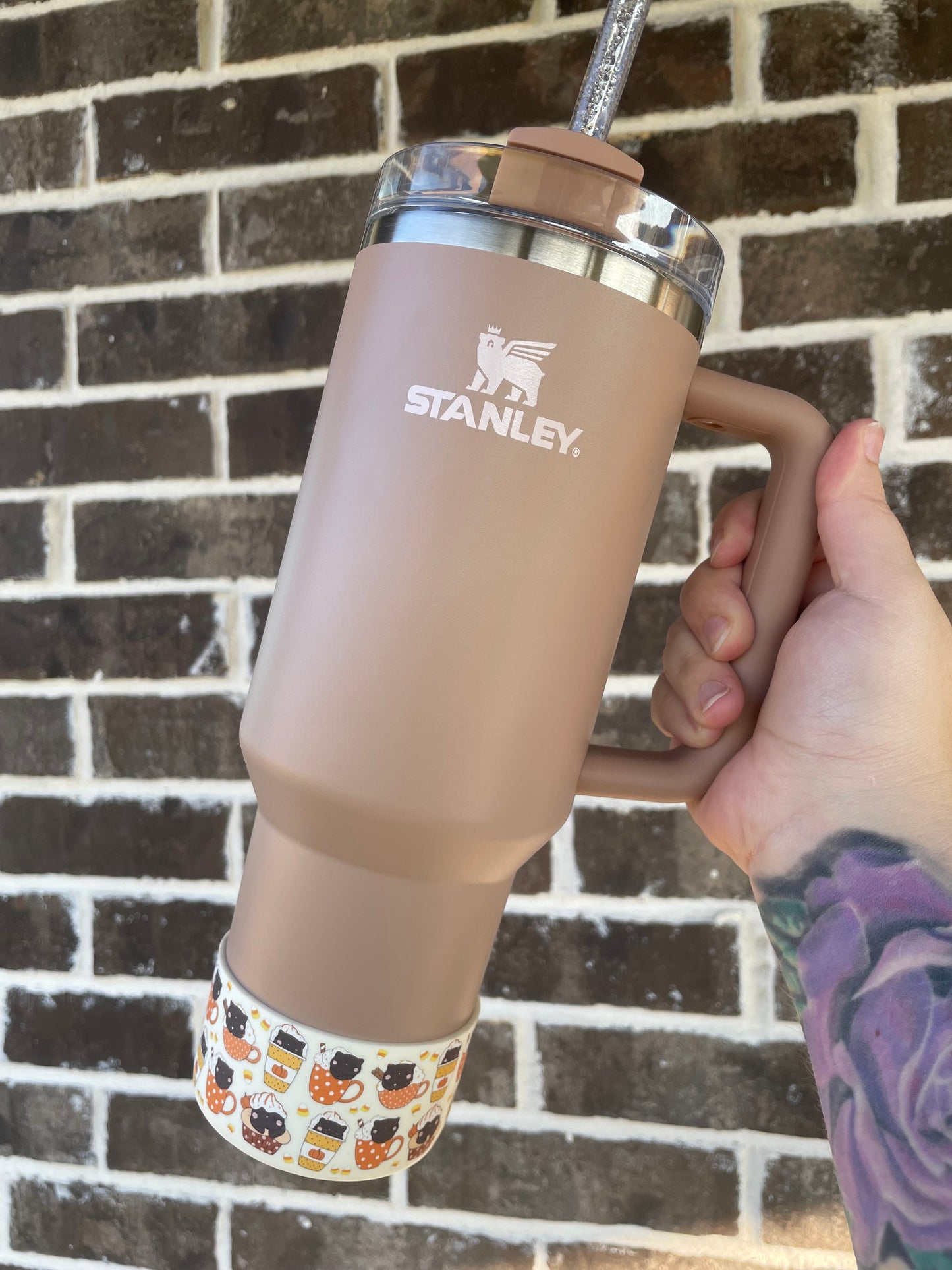 Pumpkin Kitty Lattes Tumbler Boot