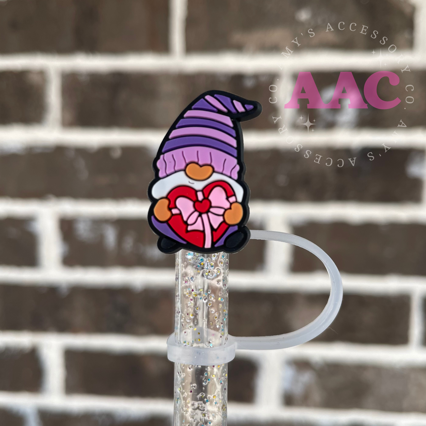 Valentines Gnome - Straw Topper