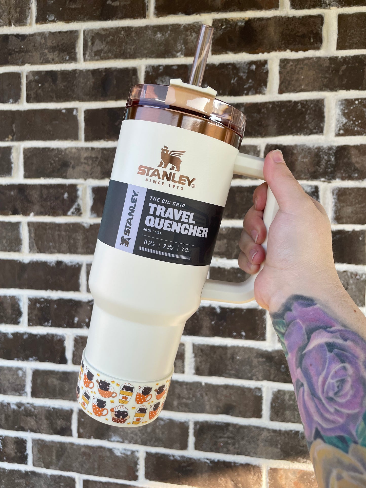 Pumpkin Kitty Lattes Tumbler Boot