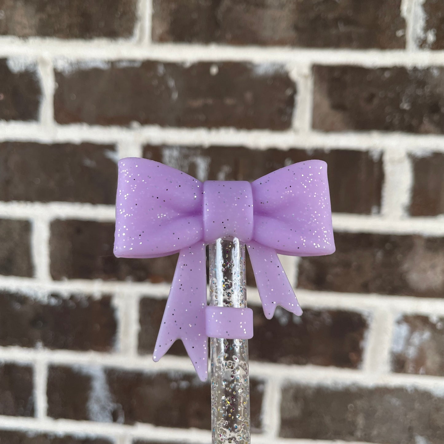 3D Glitter Bow Straw Topper
