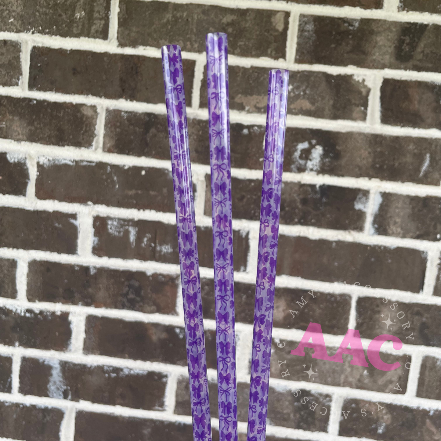 Purple Bow Color Changing Straw 40oz