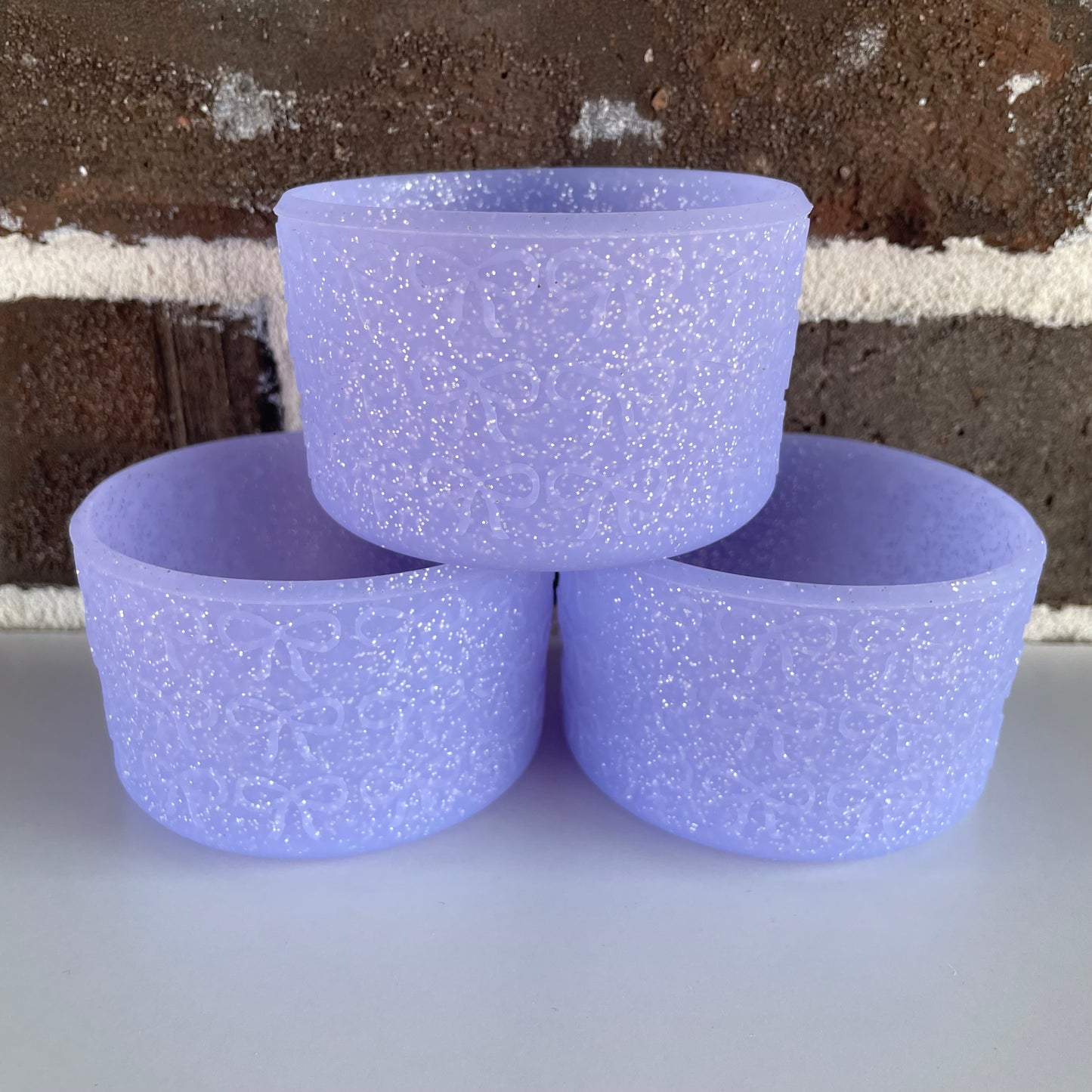 Purple Glitter Bows Texture Boot