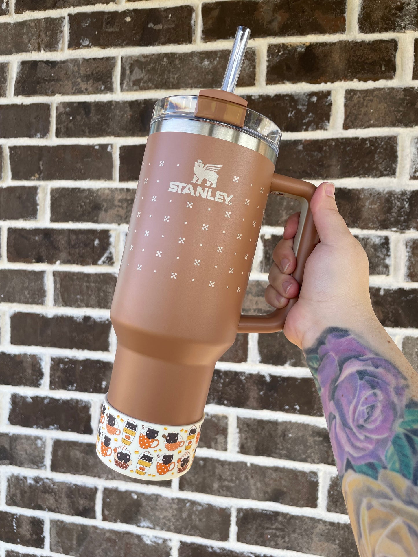 Pumpkin Kitty Lattes Tumbler Boot