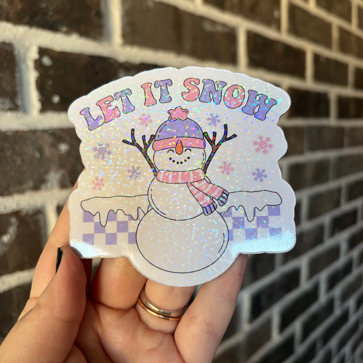 Let it Snow Magnet - Glitter