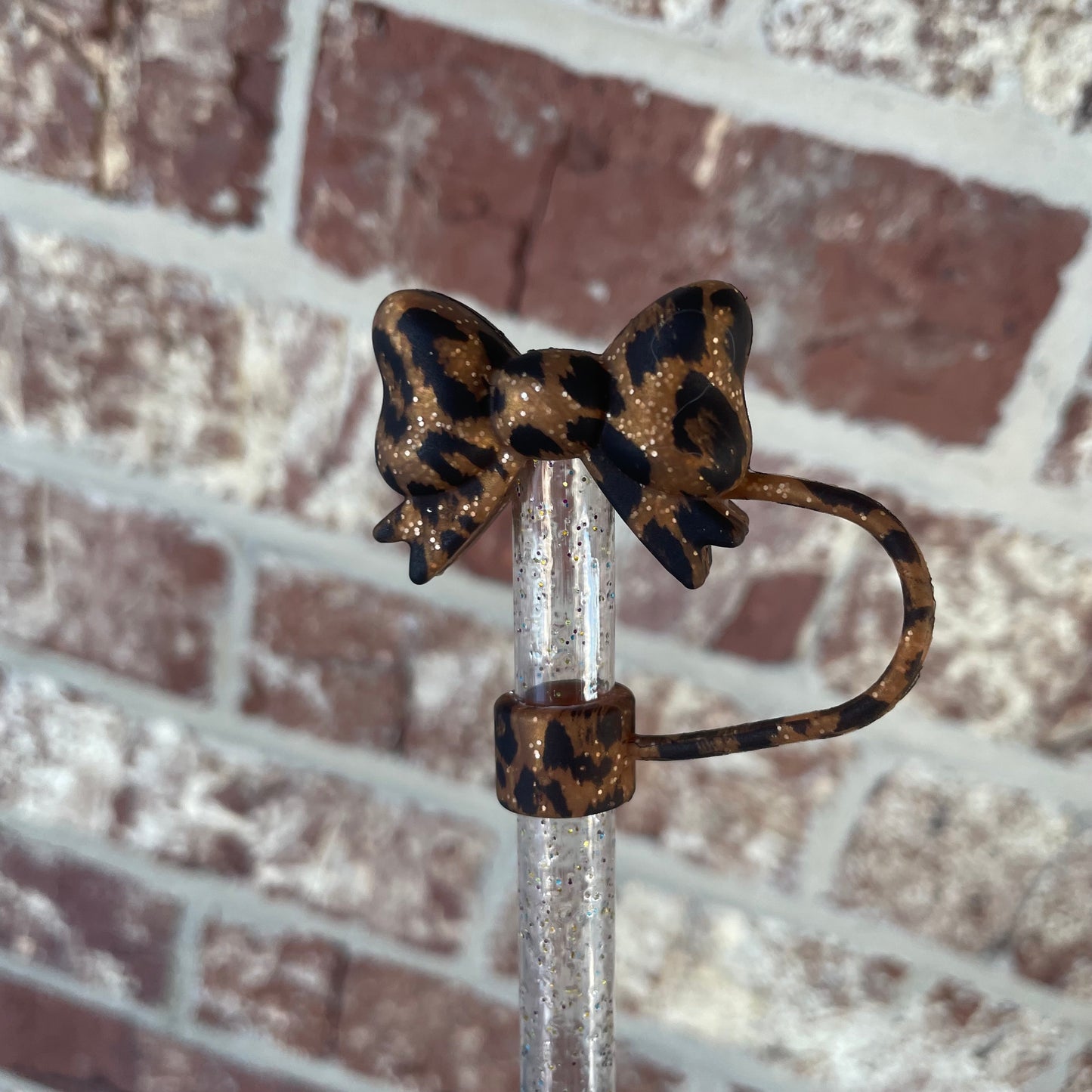 3D Coquette Bow Glitter Leopard