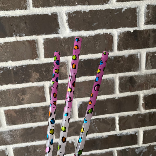 Colorful Leopard Color Changing Straw 40oz