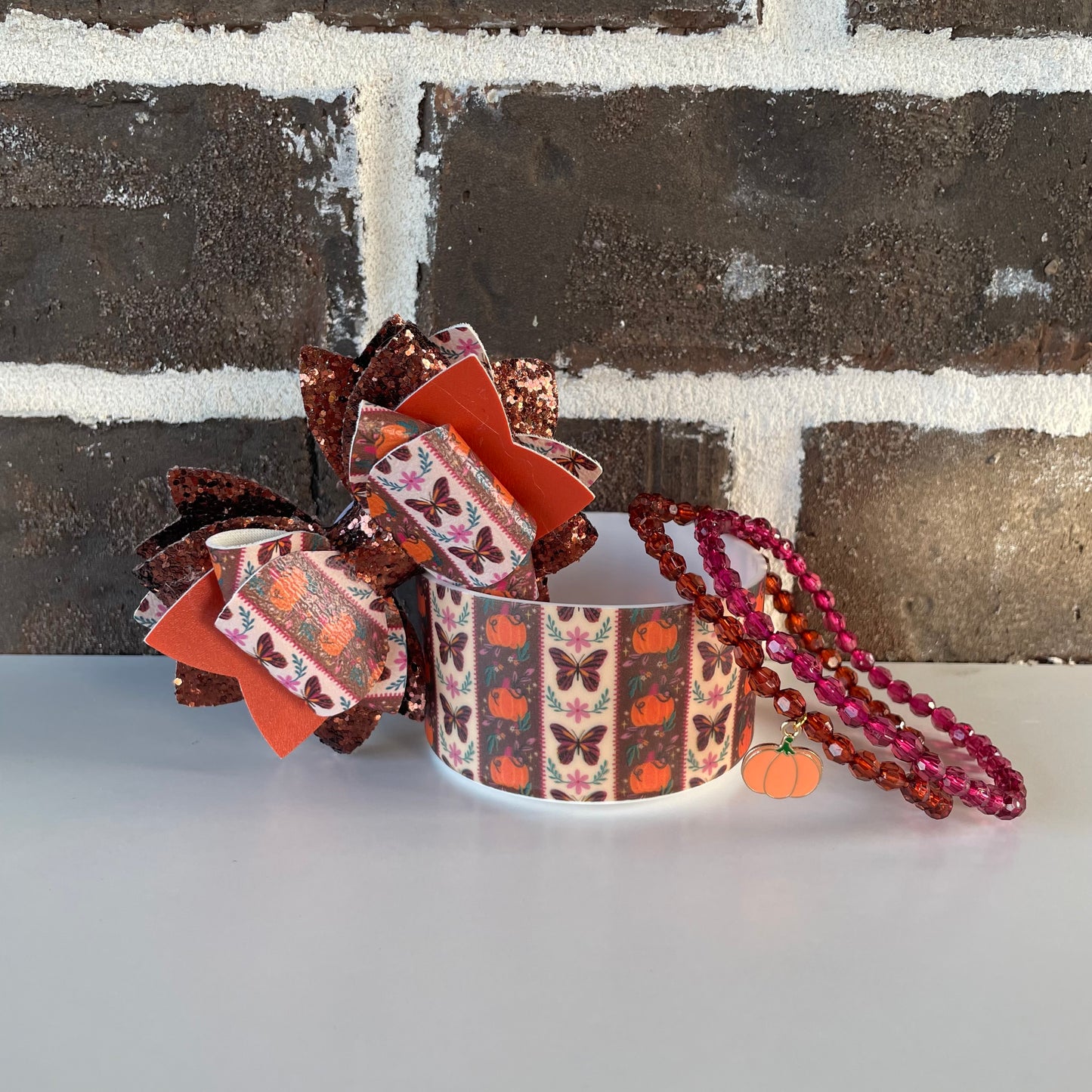 Fall Flutter Boot, Bow & Bracelet Bundle