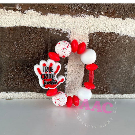 True crime junkie - Silicone Handle Charm
