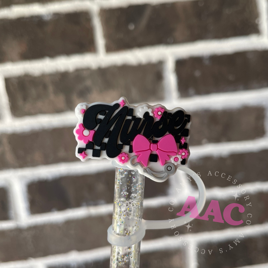 Pink bow nurse Topper