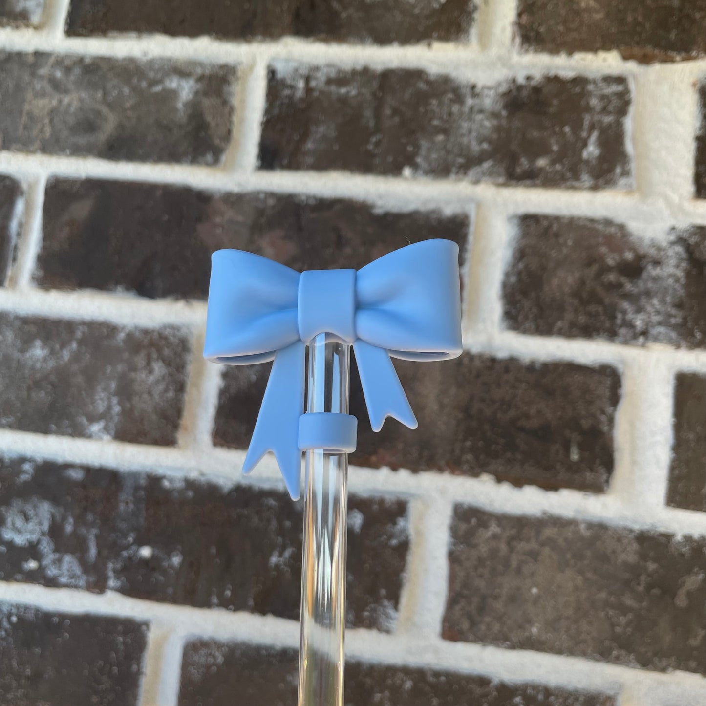 3D Bow Straw Topper Blue