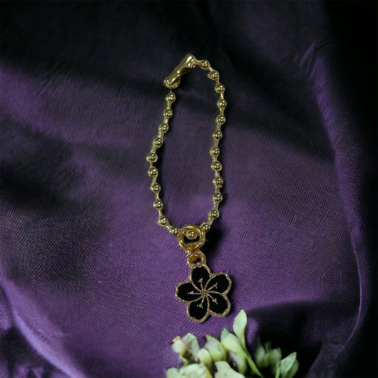 Black flower charm