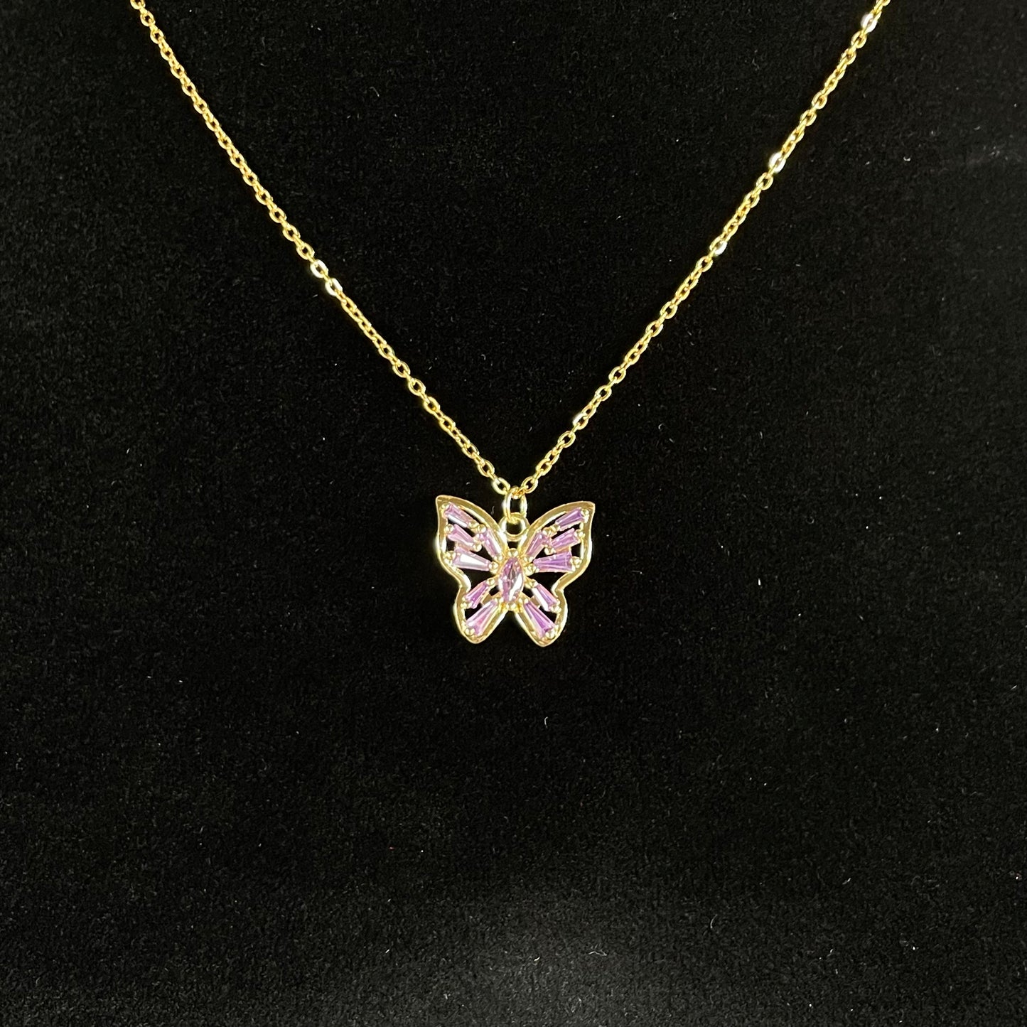 Purple Butterfly Necklace