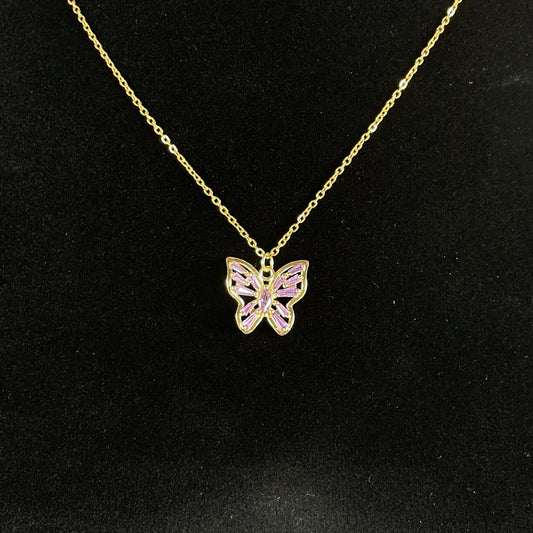 Purple Butterfly Necklace