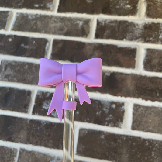 3D Bow Straw Topper Purple