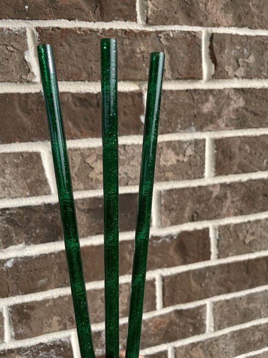 Forest Green Glitter Straw 40oz