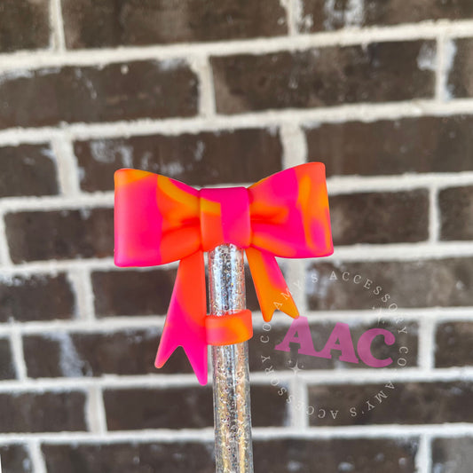 3D Bow Straw Topper Sunset Swirl
