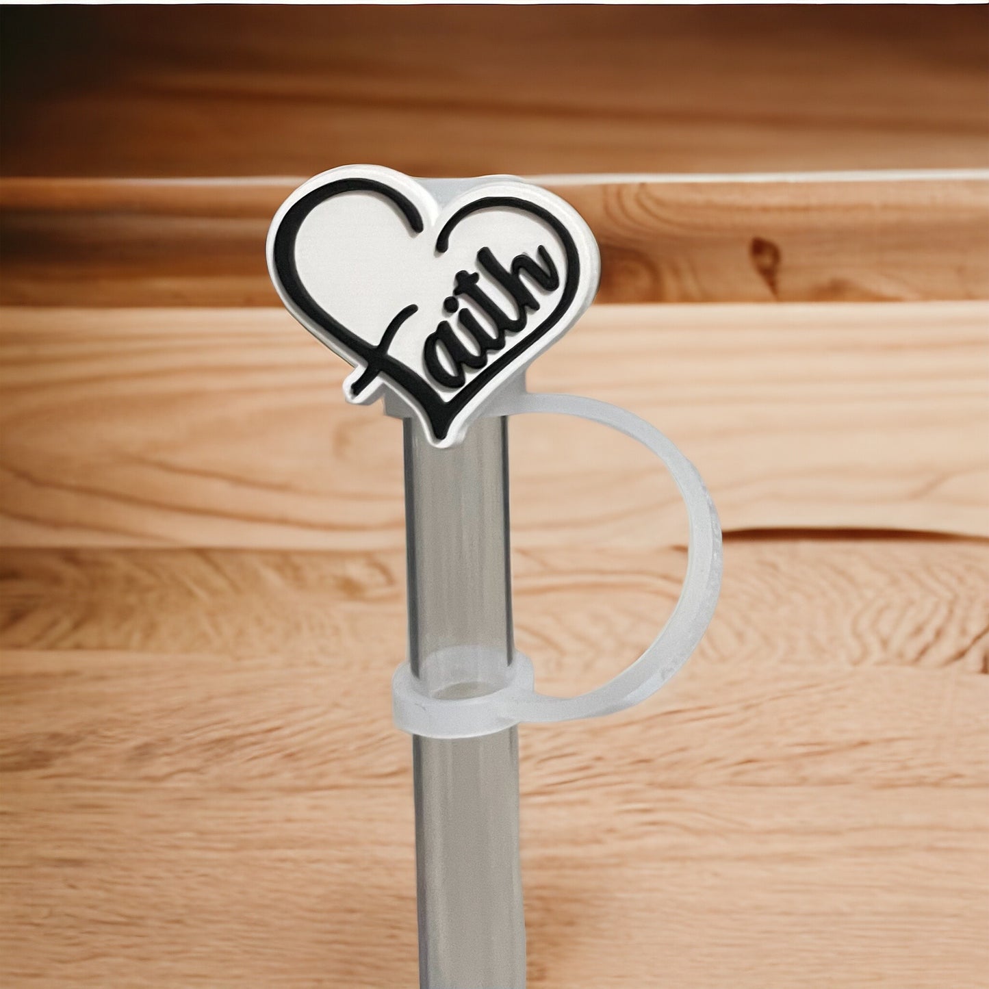 Faith heart Straw Topper