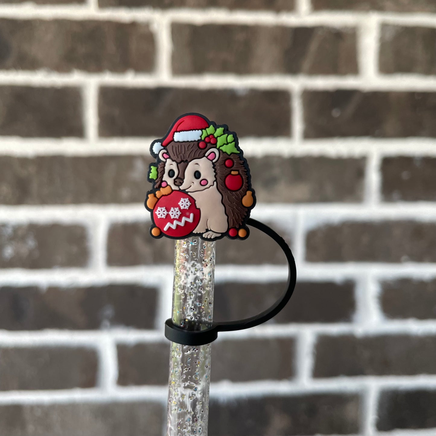 Holiday Hedgehog Straw Topper