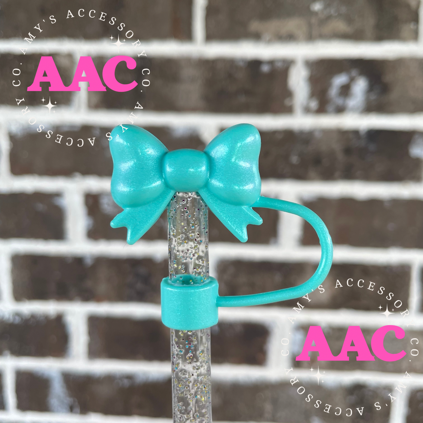 3D Coquette Bow Aqua Shimmer