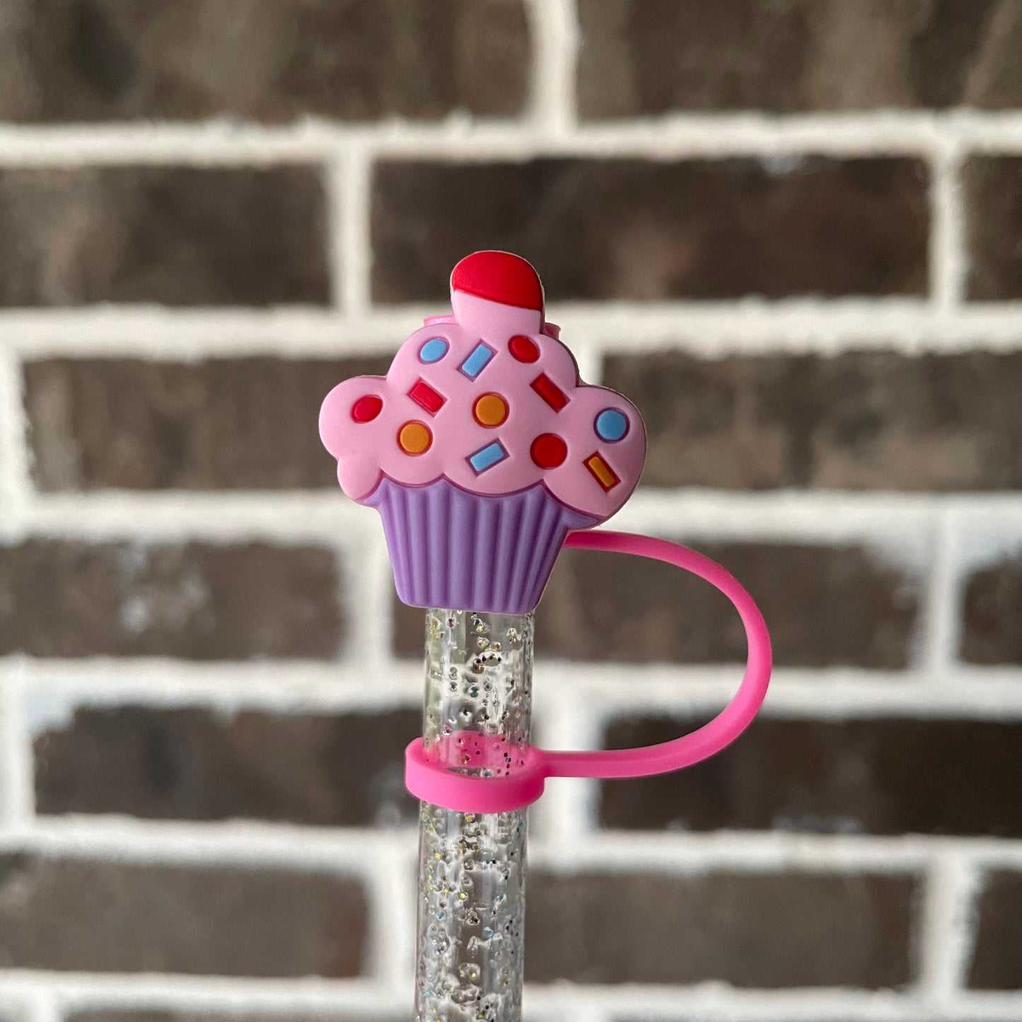 Pink Cupcake Straw Topper