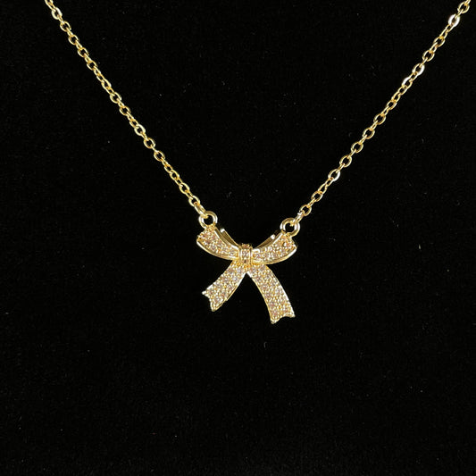 Gold Bow Necklace