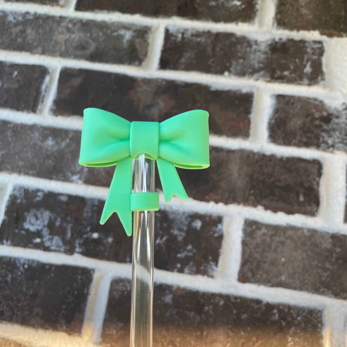 3D Bow Straw Topper Green