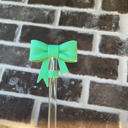 3D Bow Straw Topper Green