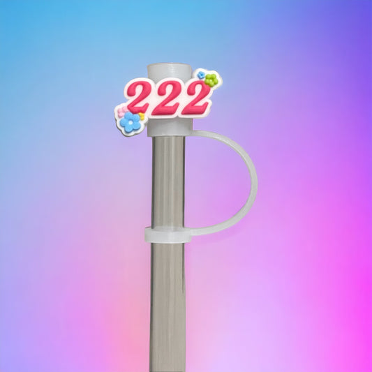 222 angel number Straw Topper