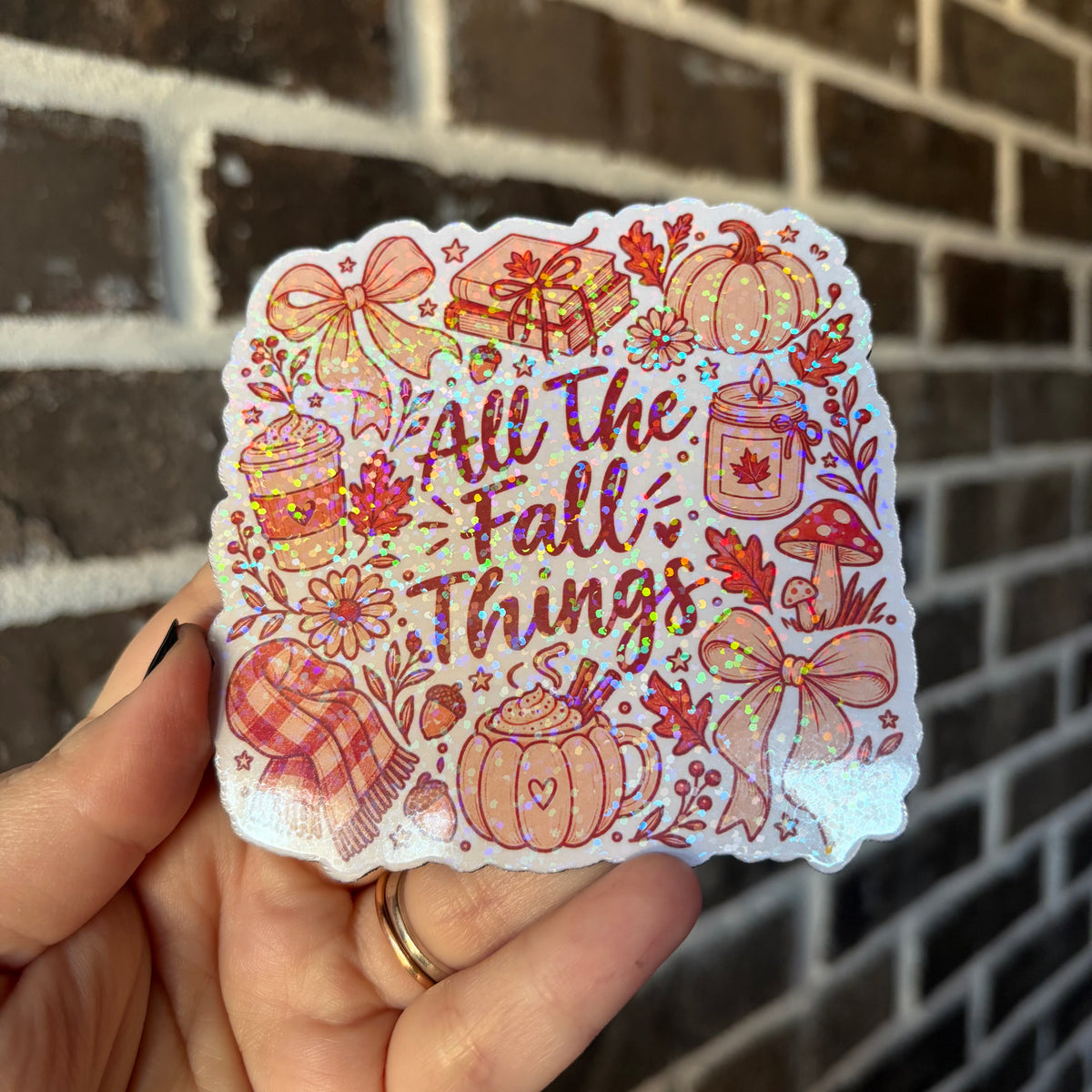 All the Fall things Magnet - Glitter
