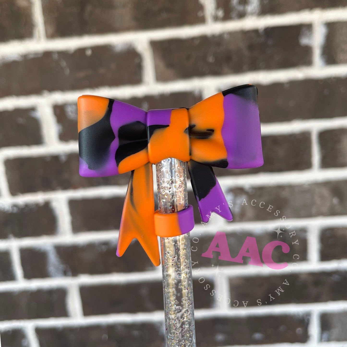 3D Bow Straw Topper Halloween Swirl